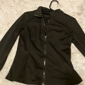 Black, tight, athletic jacket
